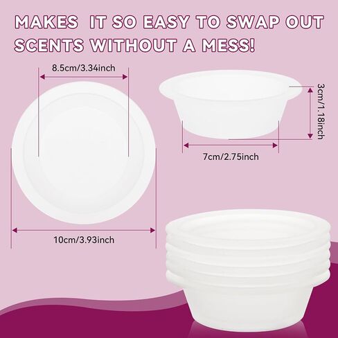 ASAWASA 4 Pieces Silicone Wax Warmer Liners for Pluggable, No Mess, No Scrape, Reusable，Long Lasting, 1.62 inch Bottom Diameter,2.03 inch Top Diameter,1.12 inch Depth(Small Size 4pcs in Saudi Arabia