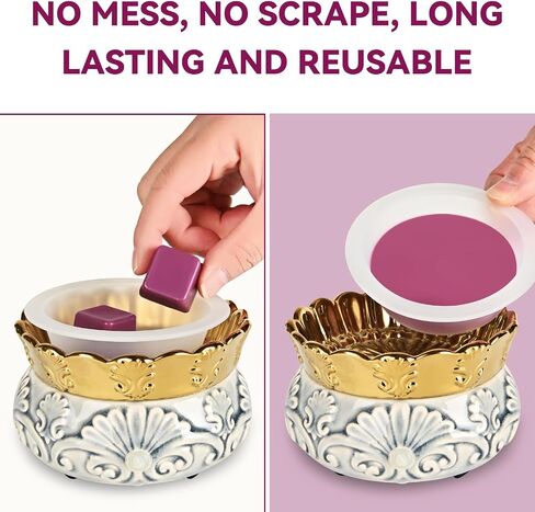 ASAWASA 4 Pieces Silicone Wax Warmer Liners for Pluggable, No Mess, No Scrape, Reusable，Long Lasting, 1.62 inch Bottom Diameter,2.03 inch Top Diameter,1.12 inch Depth(Small Size 4pcs in Saudi Arabia