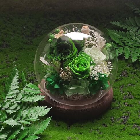 Unique Preserved Flowers Bouquet Gifts for Women, Real Forever Rose in Glass Dome with LED Light (Burgundy Rose, Dirty Pink Rose, Wine Red Rose) in Saudi Arabia
