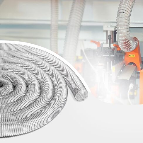 VEVOR Dust Collection Hose, 4'' x 50', Thickened PVC Material Puncture-Resistant Flexible Clear Hose with Carbon Steel Wire Coil 4 x 304 Stainless Clamps, for Table Saw, Band Saw, Planer, Jointer in Saudi Arabia