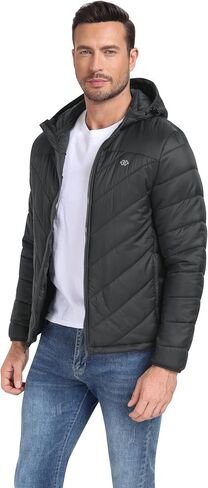MoFiz Mens Running Hybrid Fleece Jackets Lightweight Puffy Hiking Jacket Winter Thermal Full Zip Hood Insulated Jacket Coat in Saudi Arabia