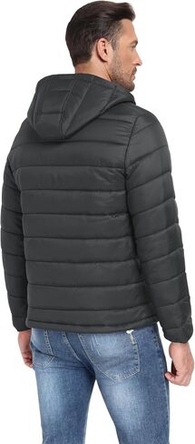 MoFiz Mens Running Hybrid Fleece Jackets Lightweight Puffy Hiking Jacket Winter Thermal Full Zip Hood Insulated Jacket Coat in Saudi Arabia