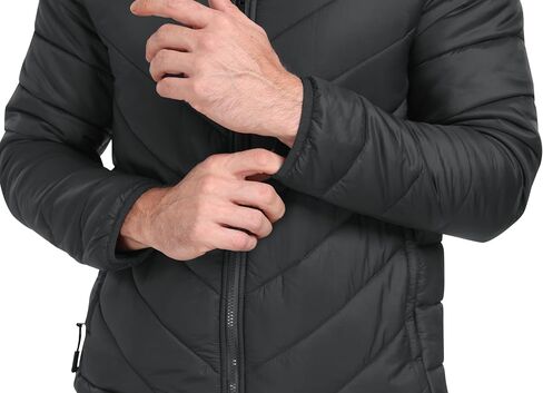 MoFiz Mens Running Hybrid Fleece Jackets Lightweight Puffy Hiking Jacket Winter Thermal Full Zip Hood Insulated Jacket Coat in Saudi Arabia