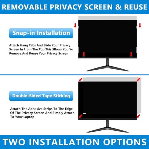 2Pack Computer privacy screen Filter 22 inch,Removable 16:9 Widescreen monitor privacy screen,Anti Glare Blue Light Privacy Shield,support two side use in Saudi Arabia
