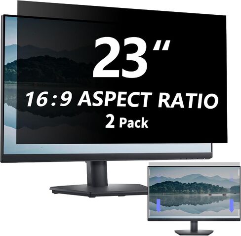 2Pack Computer privacy screen Filter 22 inch,Removable 16:9 Widescreen monitor privacy screen,Anti Glare Blue Light Privacy Shield,support two side use in Saudi Arabia