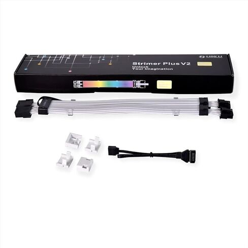 LIAN LI Strimer Plus V2 8 PIN GPU Extension Addressable RGB 300mm Cable, Black in Saudi Arabia
