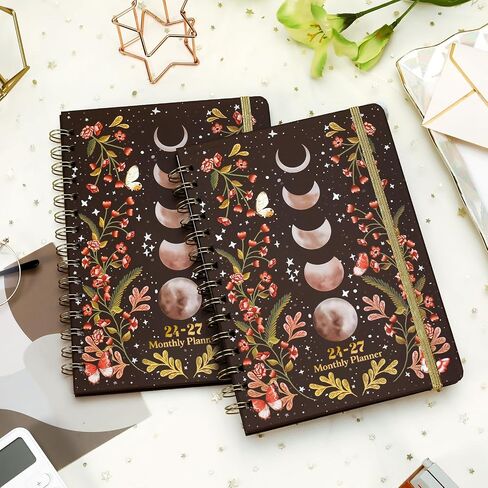 2024-2027 Pocket Planner - Monthly Pocket Planner (36-Month) with 60 Notes Pages, Jul. 2024 - Jun. 2027, 6.4" x 3.8", 3 Year Monthly Planner with Contacts, Holidays and Pen Holder, Back Pocket - Moon in Saudi Arabia