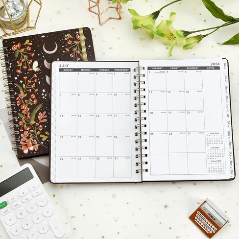 2024-2027 Pocket Planner - Monthly Pocket Planner (36-Month) with 60 Notes Pages, Jul. 2024 - Jun. 2027, 6.4" x 3.8", 3 Year Monthly Planner with Contacts, Holidays and Pen Holder, Back Pocket - Moon in Saudi Arabia