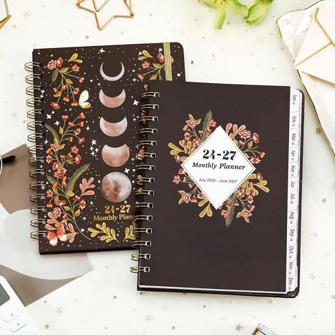 2024-2027 Pocket Planner - Monthly Pocket Planner (36-Month) with 60 Notes Pages, Jul. 2024 - Jun. 2027, 6.4" x 3.8", 3 Year Monthly Planner with Contacts, Holidays and Pen Holder, Back Pocket - Moon in Saudi Arabia