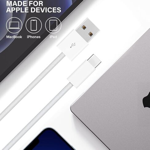 كابل شاحن Apple Carplay بطول 3.3 أقدام + 6 أقدام لهاتف iPhone 15 Pro Plus 15 Pro Max كابل USB إلى USB C لأجهزة MacBook Air/Pro، وiPad Pro 12.9، وAirPods Pro (الجيل الثاني)، وسلك شحن Apple TV 4K عن بعد الثالث in Saudi Arabia