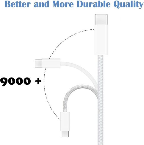 كابل شاحن Apple Carplay بطول 3.3 أقدام + 6 أقدام لهاتف iPhone 15 Pro Plus 15 Pro Max كابل USB إلى USB C لأجهزة MacBook Air/Pro، وiPad Pro 12.9، وAirPods Pro (الجيل الثاني)، وسلك شحن Apple TV 4K عن بعد الثالث in Saudi Arabia