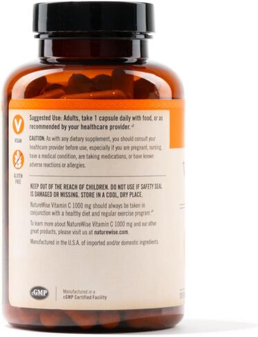 NatureWise Vitamin C 1000mg, Vitamin C Capsules - Dietary Supplement for Immune Support - Vegan, Non-GMO, Gluten Free - 60 Count[2-Month Supply] in Saudi Arabia