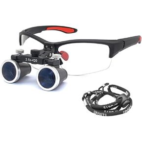 Dental Loupes Binocular Surgical Magnifier 2.5X 3.5X Ultra-Lightweight Optical Loupe 320-420mm Magnifying Glass for Dentist (2.5X-420), Black