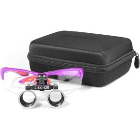 3.5x420 MM Angle Adjustable Binocular Loupes Magnifier Glasses Lab Magnification loupes with Black Cloth Case (2.5X)