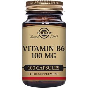 Solgar Vitamin B6 Vegetable Capsules, 100 mg, 100 Count