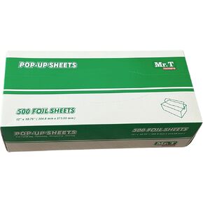Aluminum Foil Pop-Up Sheets, 9x10 Inches, Box of 500 Sheets, Aluminum Foil Wrap, Frezzer paper, Food Service Foil Sheets