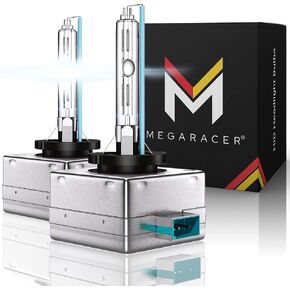 Mega Racer [ترقية 2024] مصابيح D2S HID الأمامية - 6000K أبيض ماسي - يناسب D2R 85122 85126 66240 66040 بديل غاز زينون OEM، يناسب قاعدة P32d-2، 35 وات (زوج واحد)