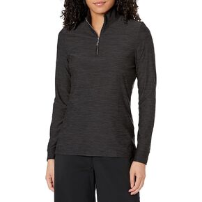 Greg Norman Women's L/S Heathered 1/4-zip Mock
