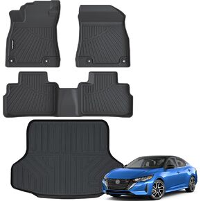 Floor Mats for 2021-2024 Chevrolet/Chevy Tahoe/GMC Yukon 7 Seater with Trunk Mat All Weather TPE Rubber Cargo Liner Full Set for Chevrolet Tahoe/GMC Yukon Accessories (Not for Yukon XL)