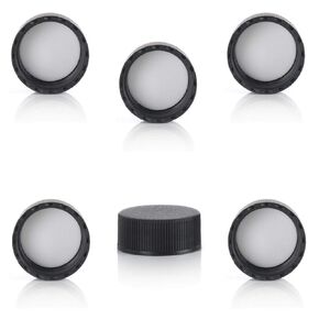 Black 22-400 Continuous Thread Closure Caps for Vials (22-400, Black, 20)