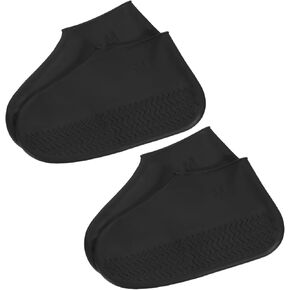PATIKIL M Waterproof Silicone Shoe Covers, 2 Pairs Reusable Non-Slip Overshoes Rain Shoes Cover Protectors Galoshes for Outdoor Rain Snow, Yellow