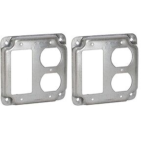 Hubbell-Raco 915C 1 GFCI و1 غطاء عمل مكشوف بمقبس مزدوج مقاس 4 بوصات