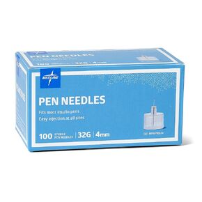 Medline Pen Needles 32 Gauge x 4 mm- Easy Injection at All Sites, Reliable and Comfortable Insulin Delivery, 100 Count