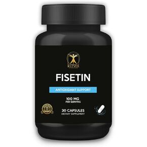 Klever Lifestyle | Fisetin | Bioflavonoid | Antioxidant Supplement, Anti-Aging Effects, Anti-inflammatory Effects, Skin Health, Metabolic Benefits | 30 Capsules | 100mg per Serving