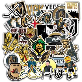 30 PCS Vegas American Golden Knights Hockey Stickers for Water Bottle, Laptop, Bicycle, Computer, Motorcycle, Travel Case, Car Decal Decoration Sticker