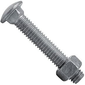 Carriage Bolts 3/8-16 x 2-1/4": w/Nuts Galvanized Bulk Carriage Bolt ~ Coarse Thread (2 1/4 inches Long) (25 Pieces) - Chain Link Fence Carriage Bolt w/Nuts