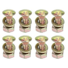uxcell M8 x 35mm Carriage Bolt Kit, 12 Set Round Head Square Neck Screws, Carriage Bolts Screws Set Includes Washers and Nuts - Carbon Steel Zinc Plated for Fastening Accessories