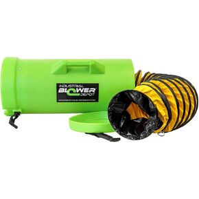 Plastic DCP1215 Canister with 15' PVC Ducting | individually boxed | Ducting fits into our metal 8" or 12’ blowers | Fire resistant material | Certified Quality & Reliability