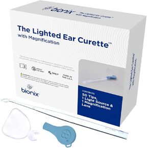 Bionix - Lighted WaveCurette, Ear Curette Tool, Plastic, Earwax Removal Tool, Helps Remove Wax Buildup, Convenient & Easy-to-Use, Ideal for Healthcare Providers, Single-Use (50 Count)