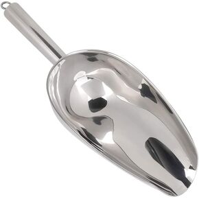 1PC Stainless Steel Multifunctional Ice Food Scoop, Coffee Beans Dried Fruit Shovel Small Ice Cube Shovel Bar Tool for Bar and Kitchen(24oz)