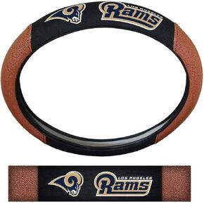 FANMATS 62110 Los Angeles Rams Football Grip Steering Wheel Cover 15" Diameter