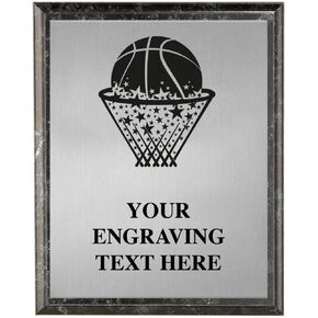 Crown Awards Basketball Plaques, Personalized Basketball Net Trophy Plaque Award, Great Custom Engraved Basketball Team Gifts Prime
