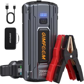 Car Jump Starter, 3000A Jump Starter Battery Pack for Up to 9.0L Gas or 7.5L Diesel Engine, 12V Car Battery Jump Starter, Jump Box with LED Light, Storage Case, and Dual USB Output.