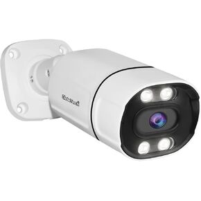 JideTech 4k IP PoE Security Camera Outdoor, 8MP Bullet Camera with Human Recognition Motion Detection, Built-in 2-Way Audio SD Card Slot IP66 Waterproof