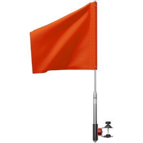 Orange Boat Flag with Replacement Flag, Water Ski Flag, Skier Down Flag for Boat, Durable Boating Safety Flag for Swimmers, Surfers with Boat Flag Pole
