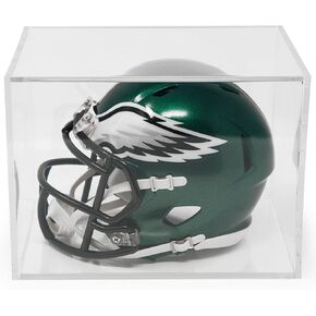 BallQube Mini Helmet Display Case Autographed Mini Helmet Case for Display Mini Helmet Cube Display Memorabilia Mini Helmet Display Case Square Clear Sports Storage Mini Helmet Display Case Holder