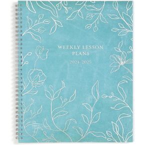 Blue Sky 2024-2025 Academic Year Teacher Weekly and Monthly Lesson Planner, 8.5" x 11", Flexible Cover, Wirebound, Prairie Aqua (150645)