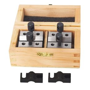 1-3/8 x 1-3/8 x 1-3/16Inch Precision V-Block & Clamp Set Pair with Box, Hardened Steel