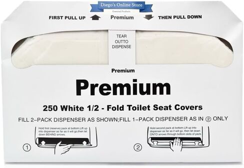 Toilet SEAT Cover 1000 Half-Fold Disposable Toilet Seat Covers, White, 4-Pack of 250 Flushable Paper Cover for Bathroom in Kuwait