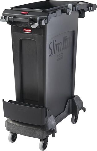 Rubbermaid Commercial Products Slim Jim Rim Caddy Kit + 23-Gallon Container Trash Can/Utility Cart, Black, Janitorial/Housekeeping Cart for Office/School/Hospital/Public Facility in Saudi Arabia