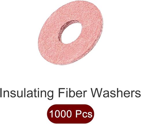 Insulating Fiber Washers (3x8x0.5mm/0.12"x0.31"x0.02") 1000Pcs, Fiber Flat Washers Insulated Gaskets - for Motherboard Machine, Light Red in Saudi Arabia