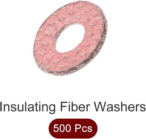 Insulating Fiber Washers (3x8x0.5mm/0.12"x0.31"x0.02") 1000Pcs, Fiber Flat Washers Insulated Gaskets - for Motherboard Machine, Light Red in Saudi Arabia