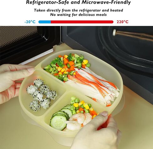 Suction Plates for baby, Divided Suction Plates for Toddler With lids and Straws, baby plates with suction for 6M+, Unflippable plates, Silicone suction plate for babies, Strong suction cup in Saudi Arabia