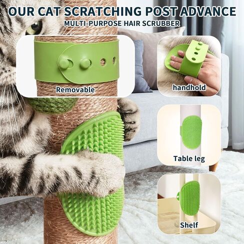 Cat Scratching Post 33" Tall Scratching Posts for Indoor Cats Adults with Sisal Rope, Dingling Balls and Spring Ball Cute Kitten Cat Tree Scratch Post in Saudi Arabia