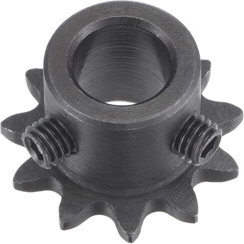 uxcell 11 Tooth Roller Sprocket B Type, #25 Chain, Single Strand 1/4" Pitch, 6mm Bore Black Oxide C45 Carbon Steel with Set Screws for ISO 04C in Saudi Arabia