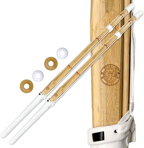 Set of 2 47" - Shinai Bamboo Sword for Kendo, Iaido, and Bokken Training - Wooden Katana Practice Sword for Martial Arts Sparring - Fighting Wood Swords Stick for Kindo Adults Traning in Saudi Arabia